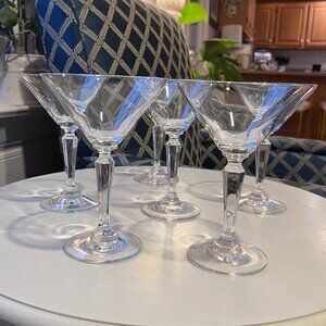 6 LENOX Decor Plain Martini Glasses
